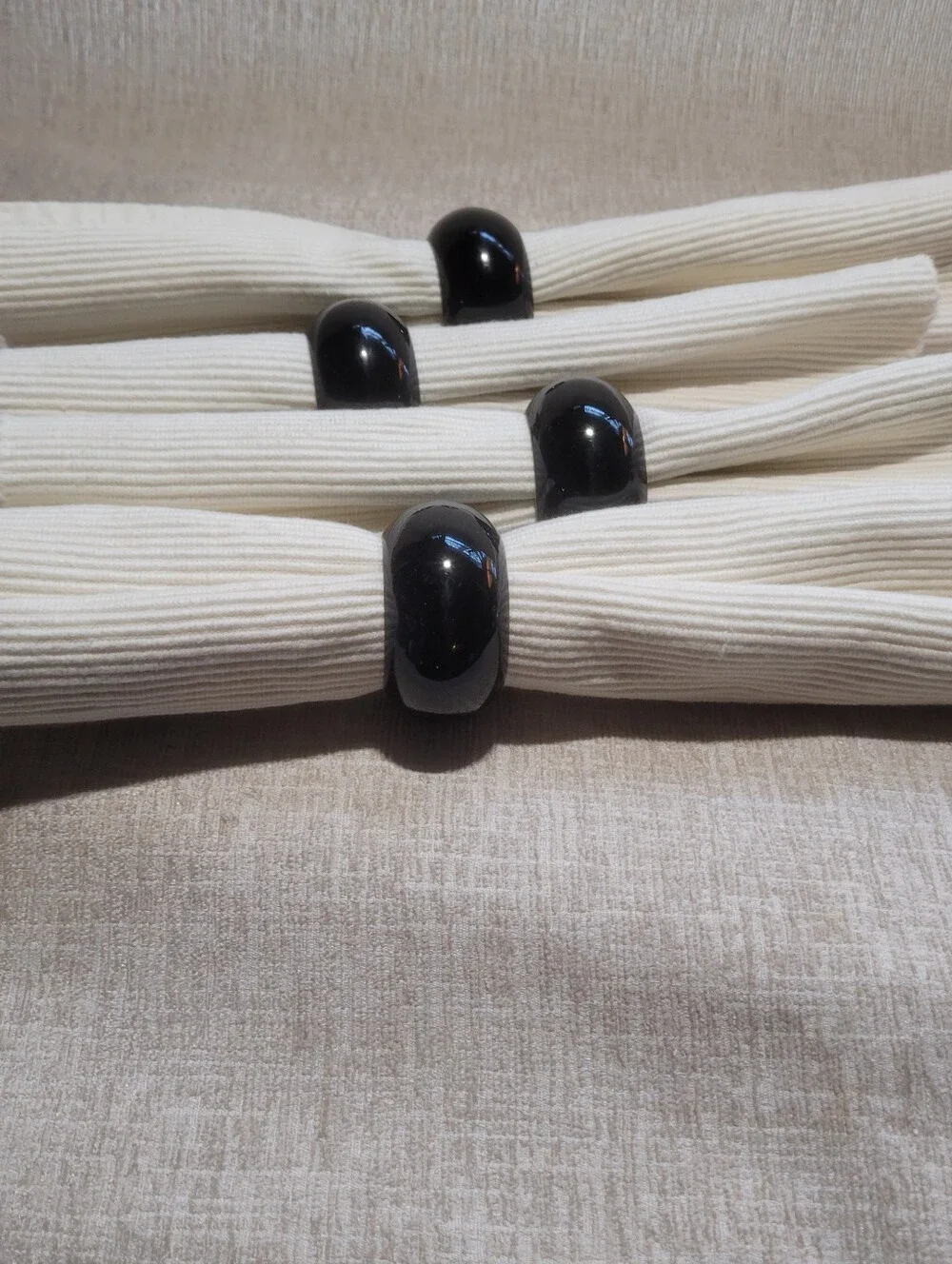 Curated Autumn Tablescape Collection | Olive Leaf Dish, Black Napkin Rings, Fall